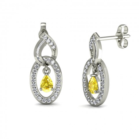 Yellow Citrine Cameo Earrings