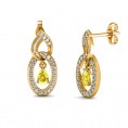 Yellow Citrine Cameo Earrings