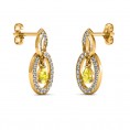 Yellow Citrine Cameo Earrings